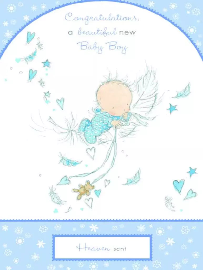 BABY BOY - HEAVEN SENT Retail $3.49 Inside: Special wishes to you... 5x7 Greeting Card | 03988A | 255135
