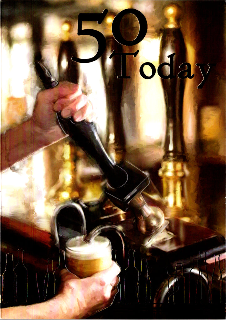 Beer tap- 50th age male birthday card. Retail $3.49. Inside: May your special day be filled with everything that you enjoy!... | 04939A | 255328