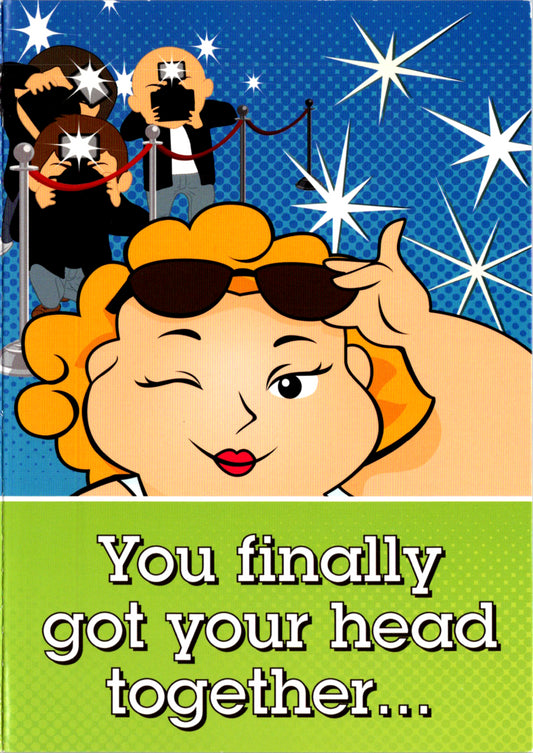 Humor Female Birthday- Get your head together. Retail $2.29 Inside: ...and then your body fell apart! A huge happy birthday to you x x 5x7 Greeting Card | 04957A | 255390
