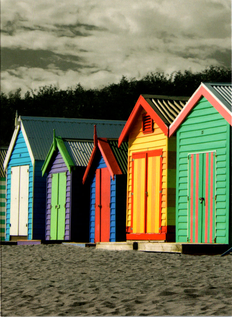 Beach huts blank card Retail $2.99. Inside: BLANK | 7762 | 255428