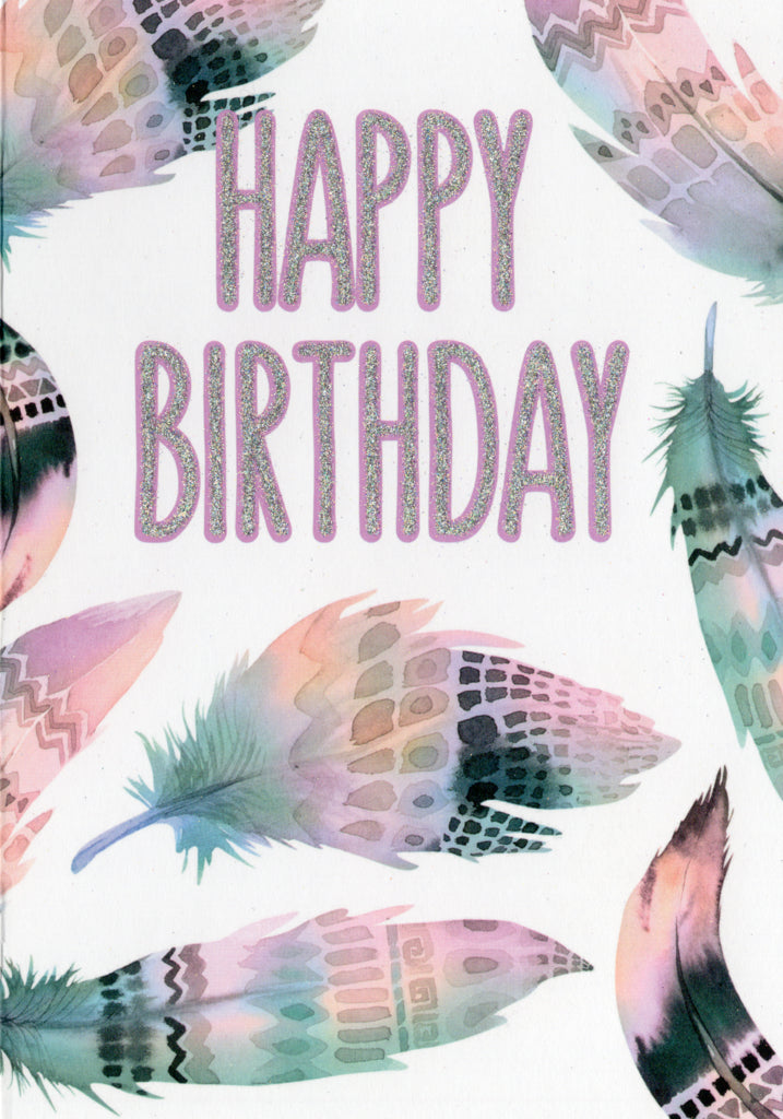 Feathers Birthday Greeting Card Retail $3.99. Inside: Blank | 7841 | 255441