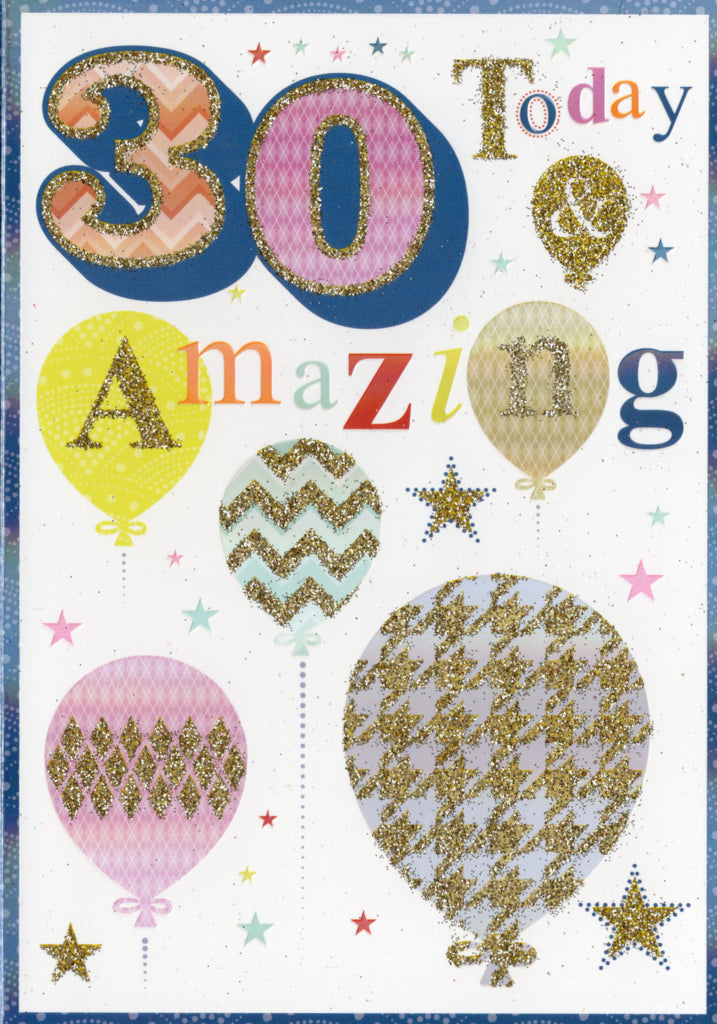 Colorful balloons- 30th age general birthday card. Retail $3.49. Inside: You have just entered into a new phase of your life... | 8718 | 255503