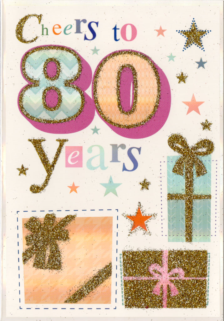Colorful- 80th age general birthday card. Retail $3.49. Inside: Celebrate your birthday exactly like you've lived the last 80 years... | 8723 | 255506