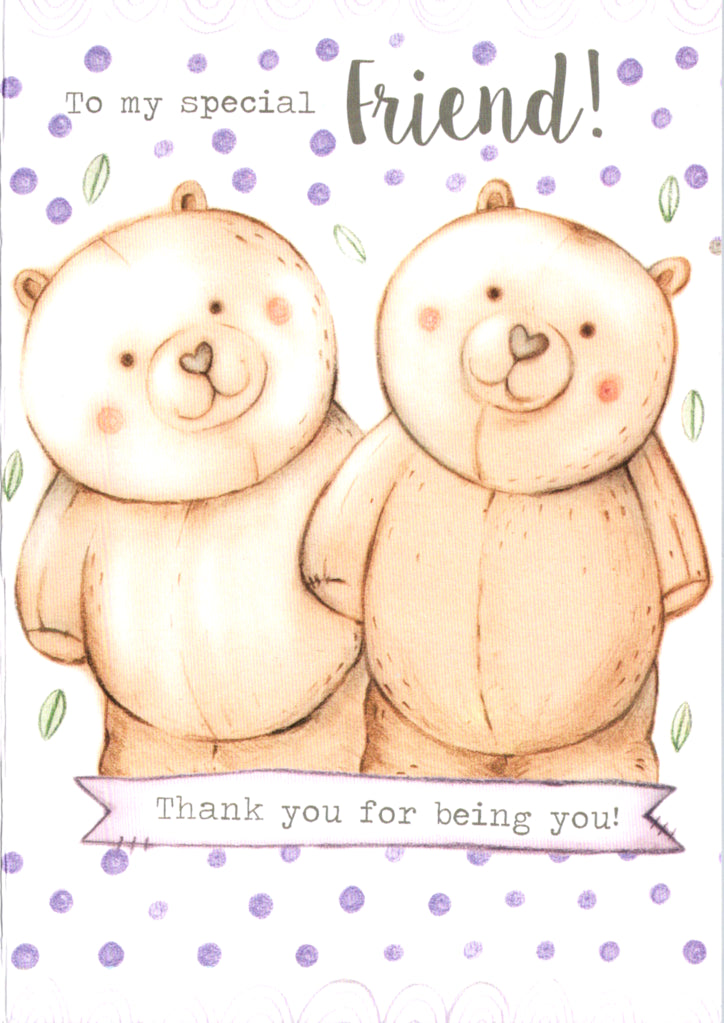Two bears- Friendship greeting card. Retail $2.99. Inside: You fill my life with love and happiness... | 6817 | 255538