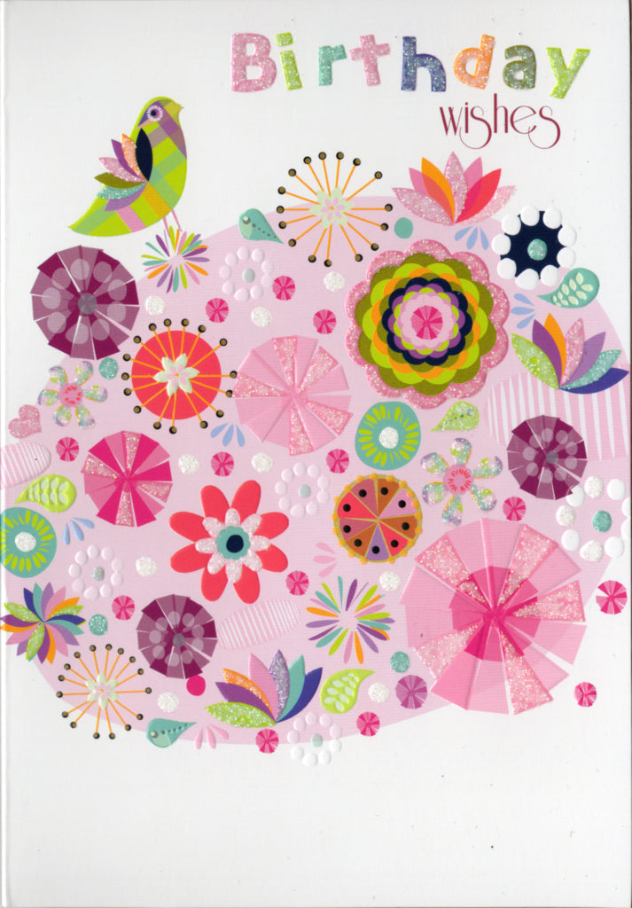 Floral bouquet Birthday Greeting Card Retail $2.99. Inside: Enjoy your special day. | 5346 | 255564