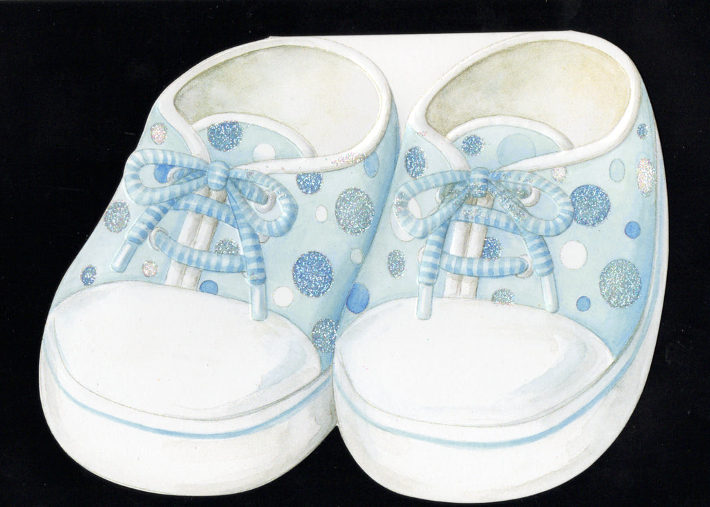 Baby blue embossed die cut new baby boy greeting card by Carol Wilson. Inside: Sometimes the smallest things take up the most room in our hearts. Retail $4.99 | CRG1691 | 255573