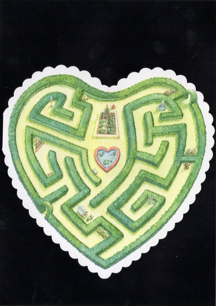 A-mazing heart shaped anniversary greeting card by Carol Wilson Inside: I'd be lost without you! Retail $3.95 | CG1668 | 255579