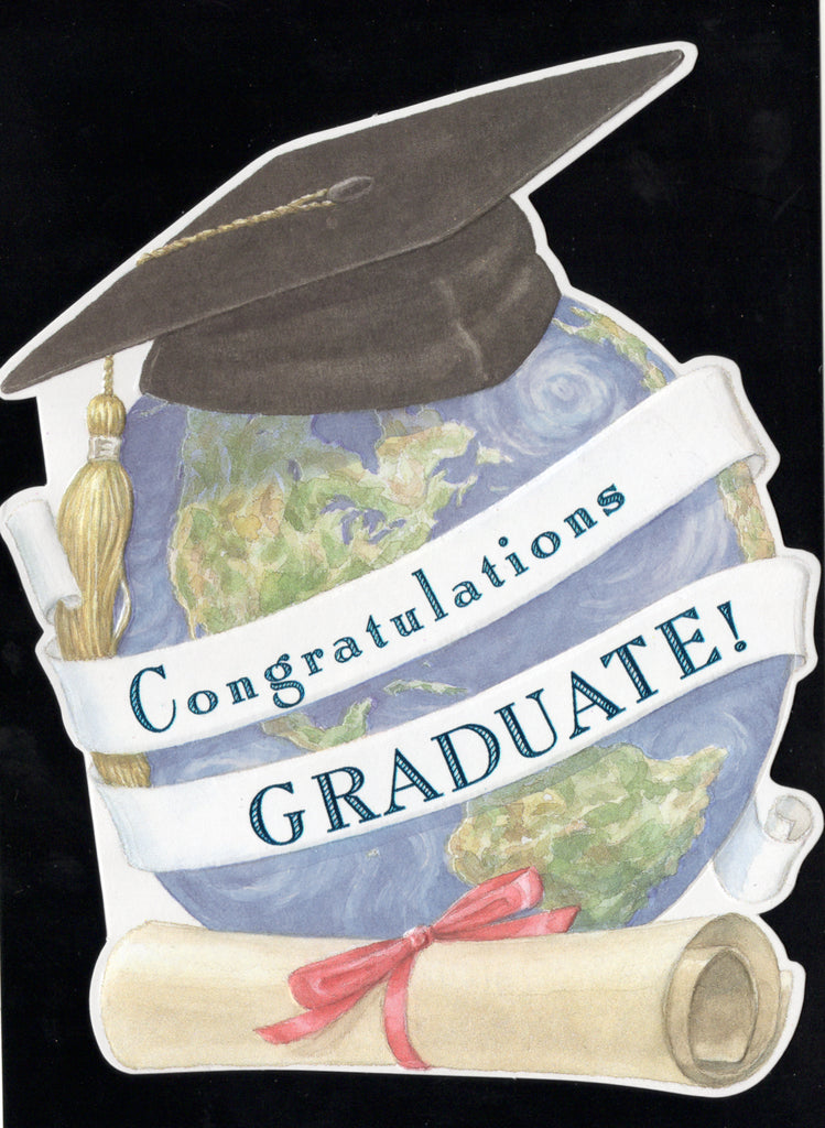 Congratulations Graduate! embossed die-cut graduation card by Carol Wilson. Inside: Today Graduation! Tomorrow the world! Retail $4.25 | CRG1722 | 255589