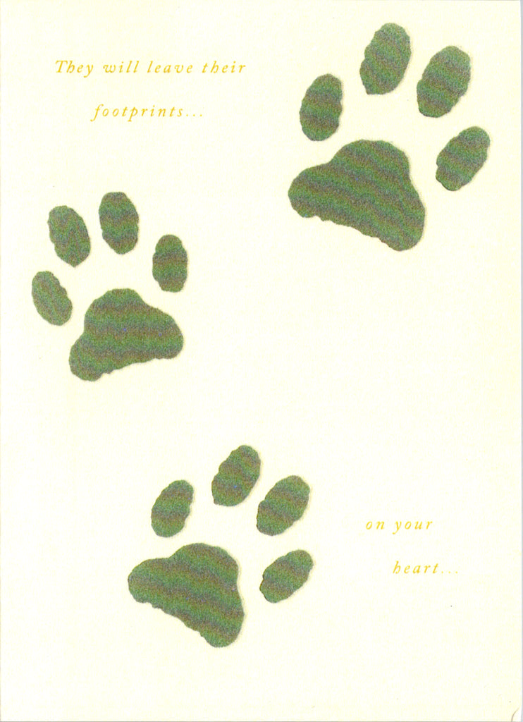 Paw prints- Sympathy loss of pet greeting card. Retail $2.99. Inside: A best friend a companion.... | 5058 | 255592