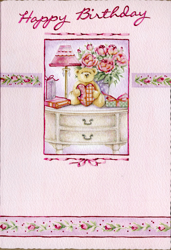 Bear on dresser- Female general birthday card. Retail $4.49. Inside: To you... | 05001A | 255713