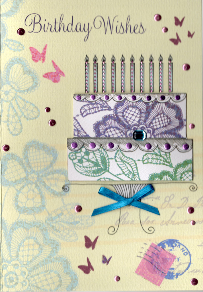 Cake with candles- Female birthday Greeting Card. Retail $3.49. Inside: Filled with happiness and sent with love. | PC-CA16 | 255834