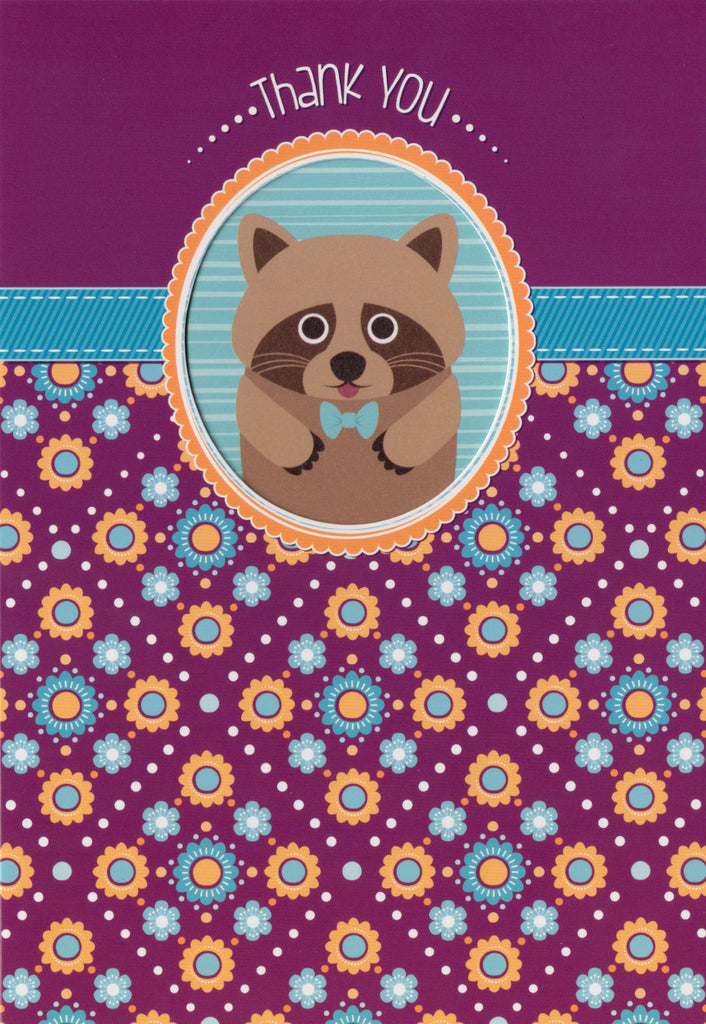 Raccoon- Thank you greeting card. Retail $2.99. Inside: I 'raccoon' you're amazing! | 6131 | 255854