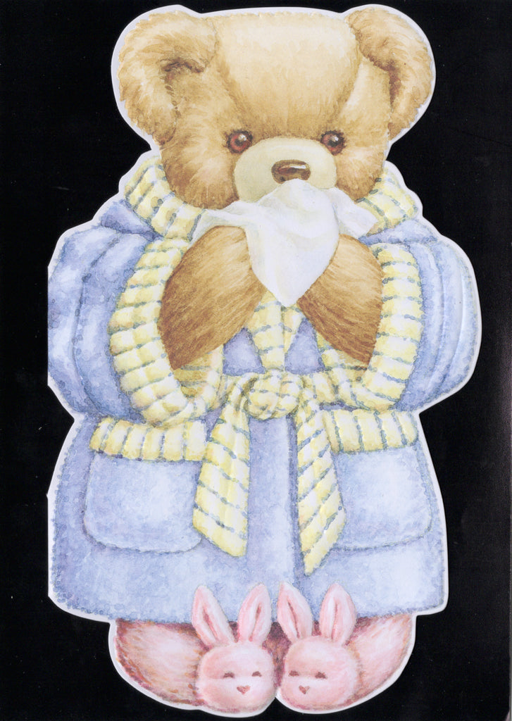 Bear in robe get well card by Carol Wilson. Inside: Take care of yourself and get well soon! Retail $4.99 | CG1294 | 255858