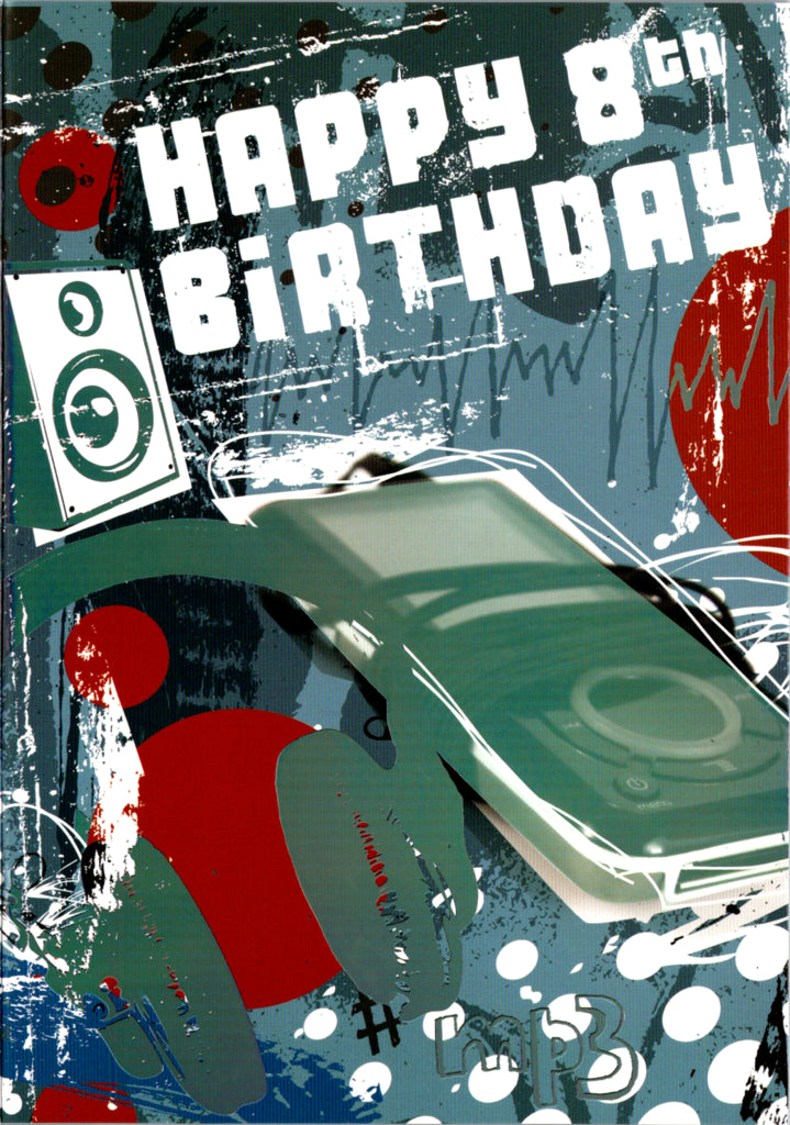 Ipod- 8th age boy birthday card. Retail $3.49. Inside: Being 8 is really cool... | 4837 | 255934
