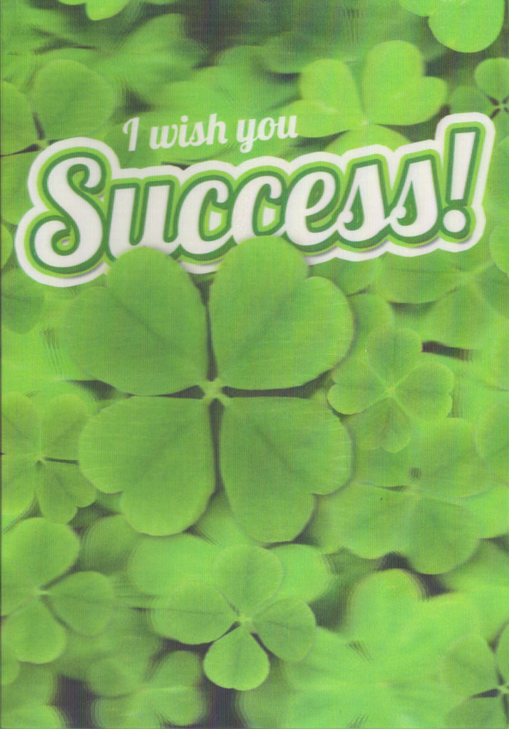 3D 4-leaf clover Blank Greeting Card Retail $3.99. Inside: Blank | 6398 | 255935