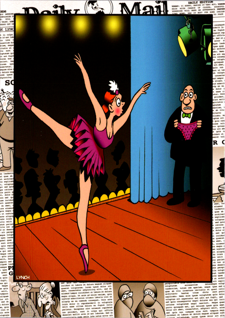 Ballerina Humor Birthday by Mark Lynch- Retail $3.90 Inside: Oops! Happy Birthday 5x7 Greeting Card | 7991 | 255967