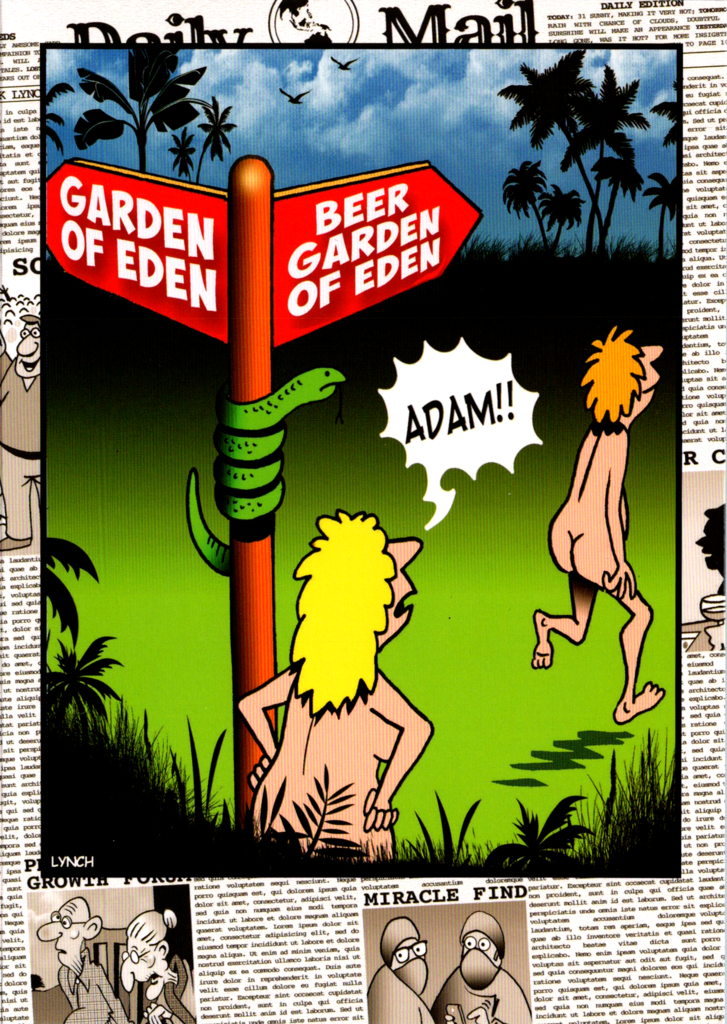 Garden of Eden Humor Birthday by Mark Lynch- Retail $3.90 Inside: Happy Birthday! 5x7 Greeting Card | 8000 | 255983