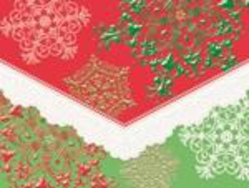 Christmas Holiday Fancy Snowflakes Portfolio Boxed Note Cards by Carol Wilson. 10 embossed 4x5 Die-Cut Notecards and Matching Envelopes in Decorative Gift Box with Velcro Flap. NCPX2397 | 255990