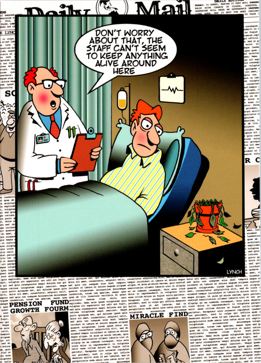 Withering plant get well by Mark Lynch- Retail $3.90 Inside: Get well soon! 5x7 Greeting Card | 8012 | 256011