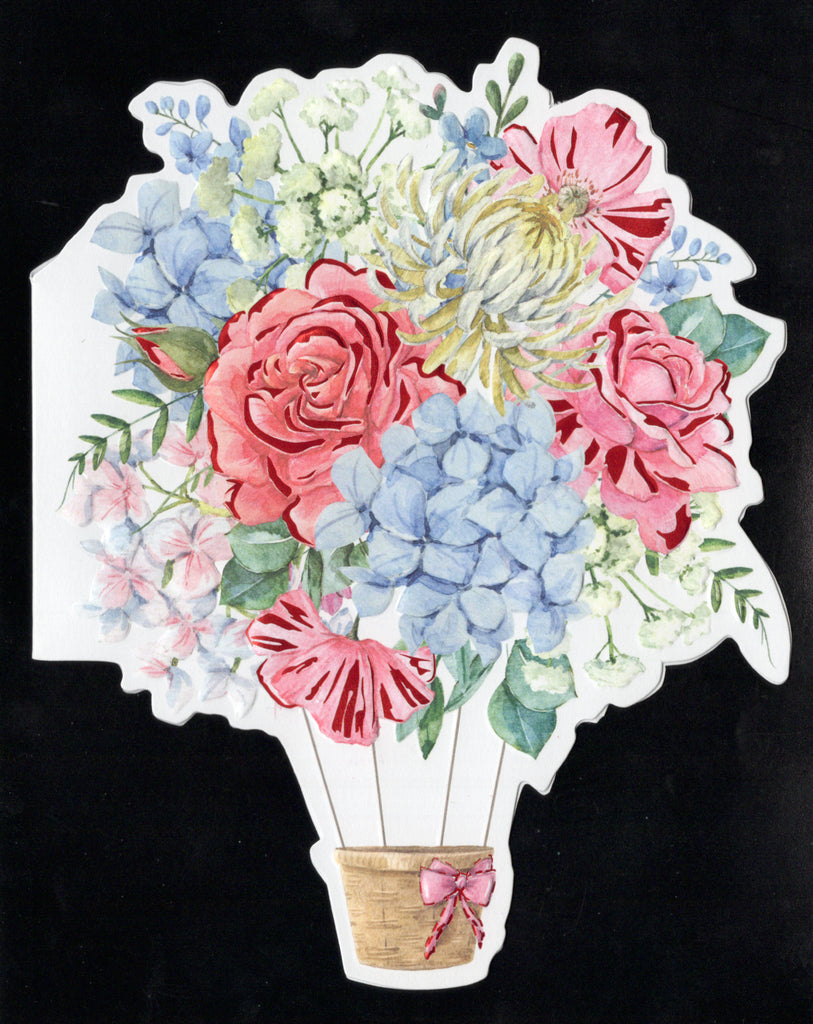 NEW! Hot air balloon with flowers get well card by Carol Wilson. Inside: Sending good thoughts as you recover. Get well soon! Retail $4.99 | CRGN7005 | 256069