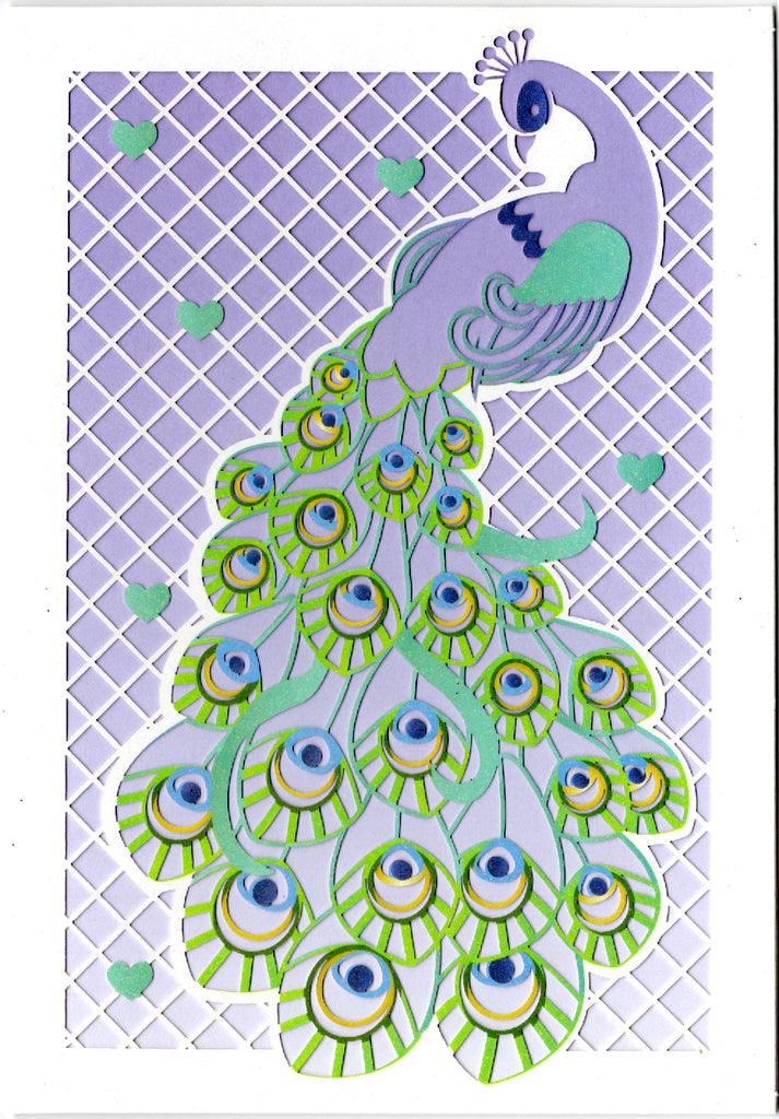 Peacock themed Birthday card Retail $3.99. Inside: Happy Birthday. | 7408 | 256092
