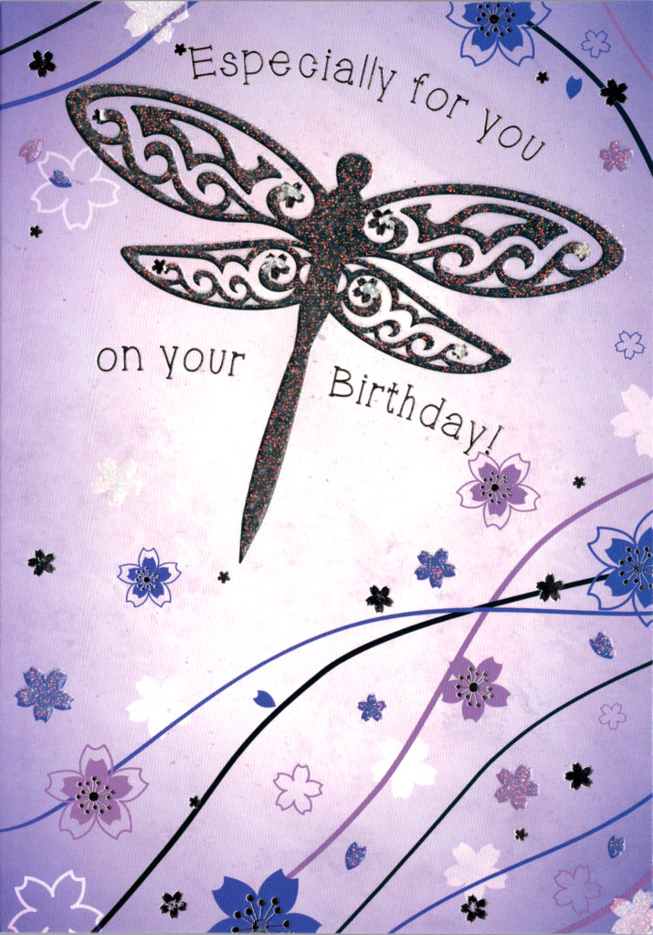 Dragonfly wishes- Female general birthday card. Retail $3.49. Inside: Sending you birthday wishes your way hoping you'll have a wonderful... | 8488 | 256224