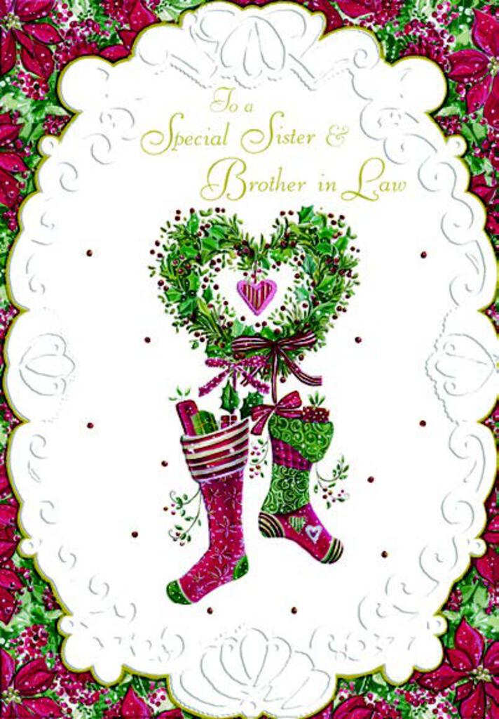 HEART and STOCKINGS SISTER and BIL Greeting Card | XR05916 | 257054