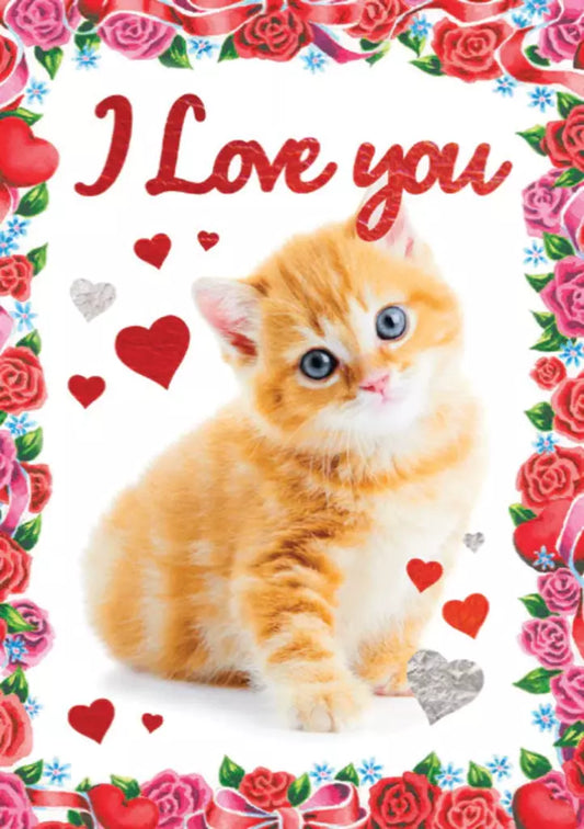 Kitten- Valentine's General greeting card. Retail $3.49. Inside: You are my purrrfect match! Happy Velantine's Day! | V07733 | 257115
