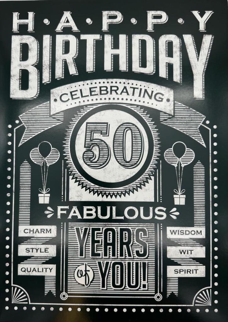 50th Birthday 10x14 Giant Greeting Card | 6259 | 257345
