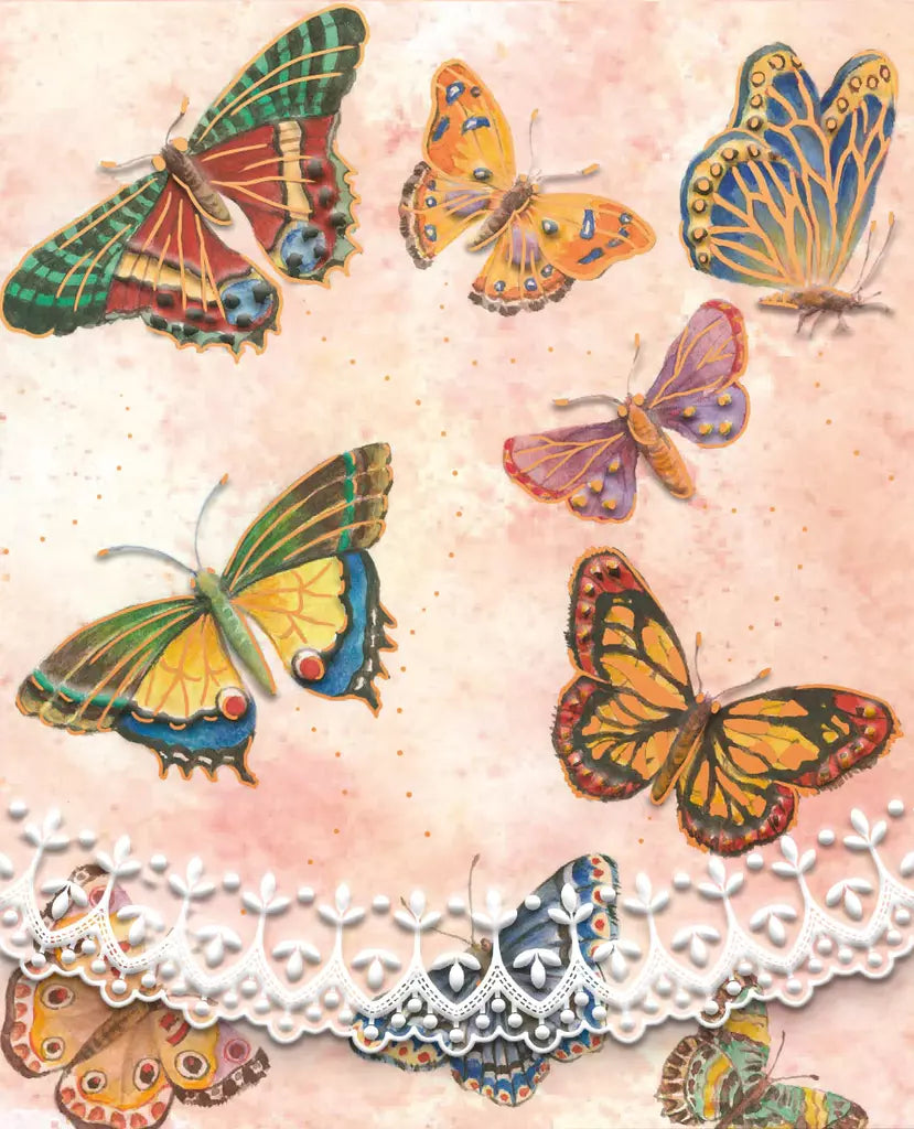 Carol Wilson Orange Butterfly Nature Travel Pad Purse Notepad Premium 3x4 Embossed Die-Cut Design 90 Pages Magnet Flap EMBPUR27 | 257998