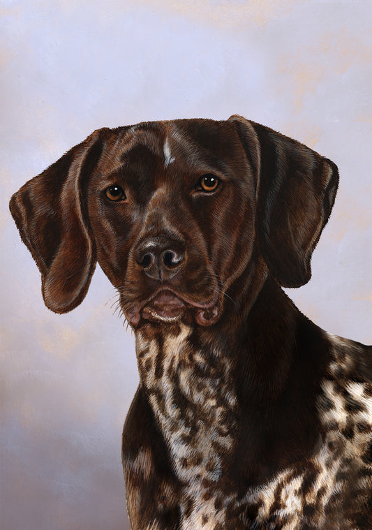 German Shorthaired Pointer Dog by Tamara Burnett Blank Greeting Card 5x7 | 1052 | 259195