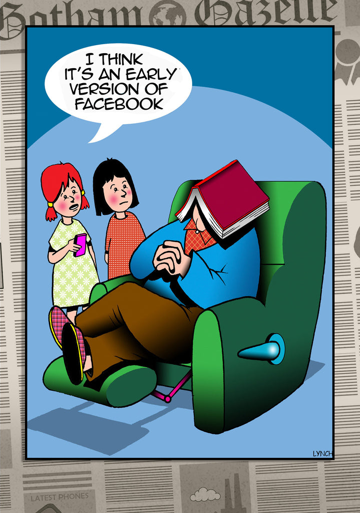 Mark Lynch Grandpa Taking Nap Book On Face Funny Birthday Greeting Card 5x7 | 1128 | 259294