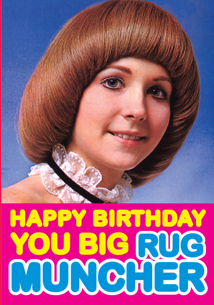 Dean Morris Big Rug Muncher Young Lady Retro Photograph Funny Greeting Card 5x7 DMA37 | 259367