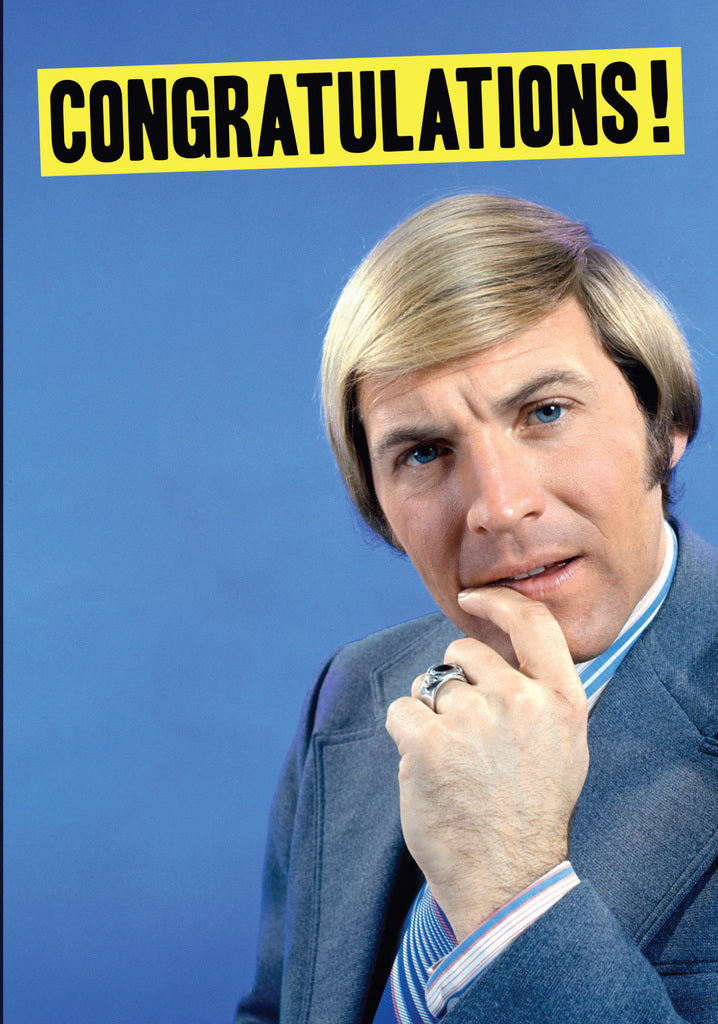 Dean Morris Congratulations Man Retro Portrait Funny Greeting Card 5x7 DMA368 | 259470