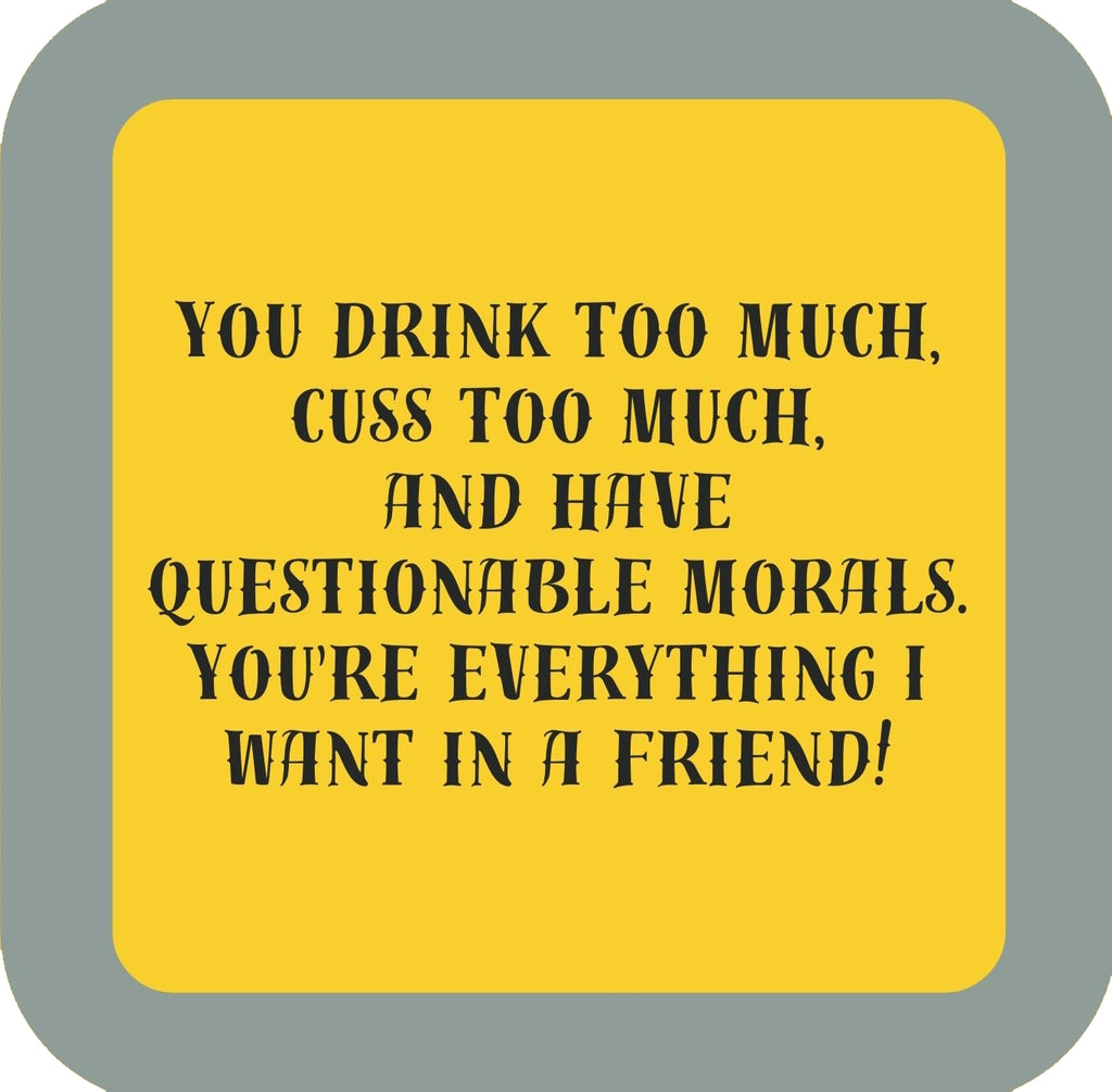 Drink And Cuss Premium Drink Coaster Resin With Cork Backing | 58524 | 260199 260199