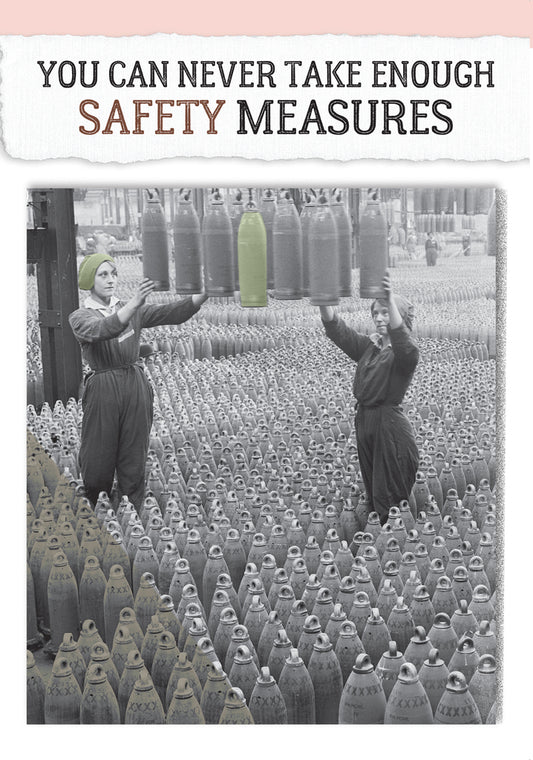 Black And White Photo Female Workers Bomb Factory Safety Measures Birthday Greeting Card 5x7 | 2002 | 260458
