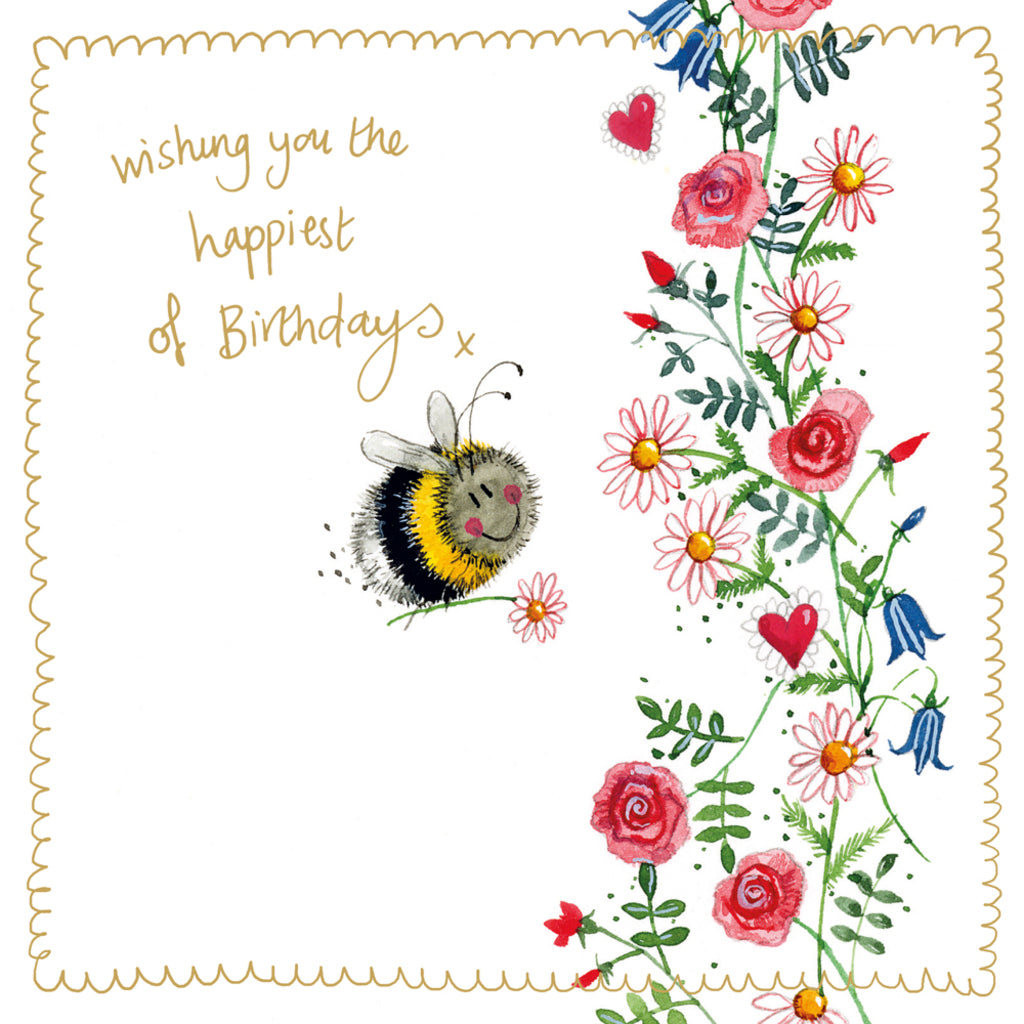 ALEX CLARK BEE AND FLOWERS SPARKLE CARD S534 | 260879