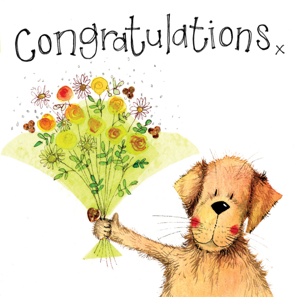 ALEX CLARK GREEN BOUQUET CONGRATULATIONS CARD S342 | 260920