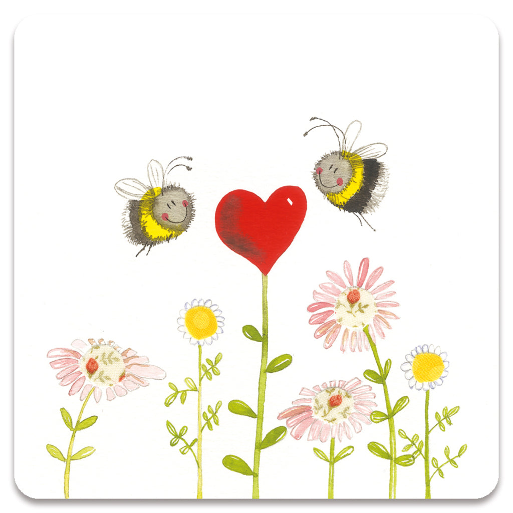 BEES AND HEART FRIDGE MAGNET FM241