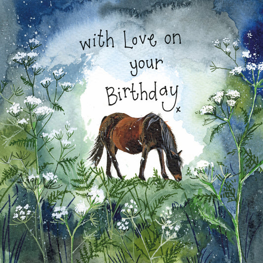 ALEX CLARK HORSE AND COW PARSLEY BIRTHDAY CARD S455 | 261403
