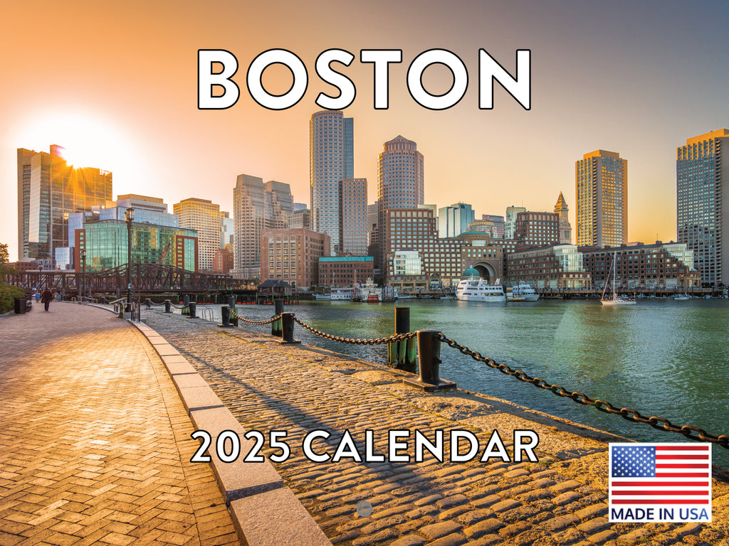 Boston Calendar 2025 Monthly Wall Calander 12 Month | Made In The USA 261678