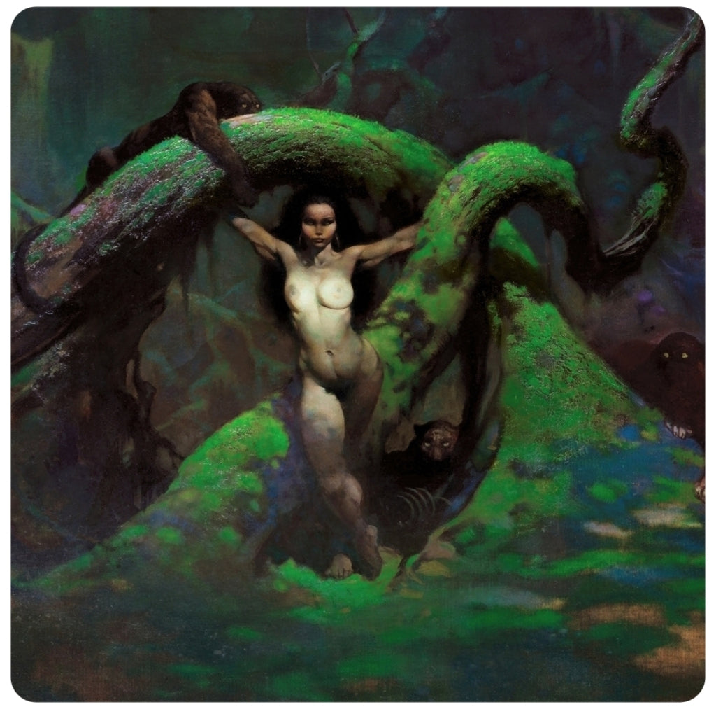 Frank Frazetta Cat Girl Coaster Premium Drink Coaster Resin With Cork Backing 261762 1822 261762