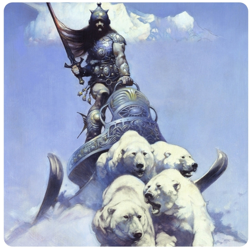 Frank Frazetta Silver Warrior Coaster Premium Drink Coaster Resin With Cork Backing 261791 1838 261791
