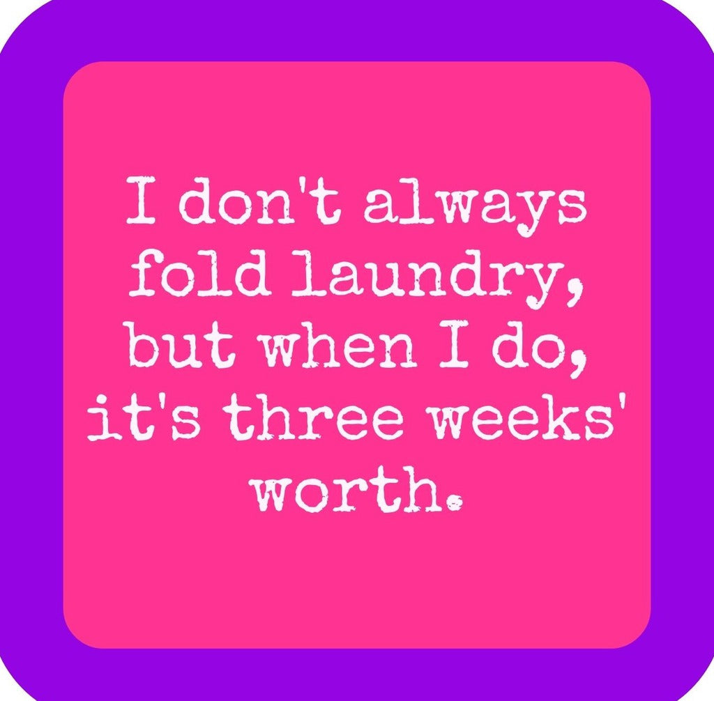 Folding Laundry Premium Drink Coaster Resin With Cork Backing | 2377 | 261821 261821