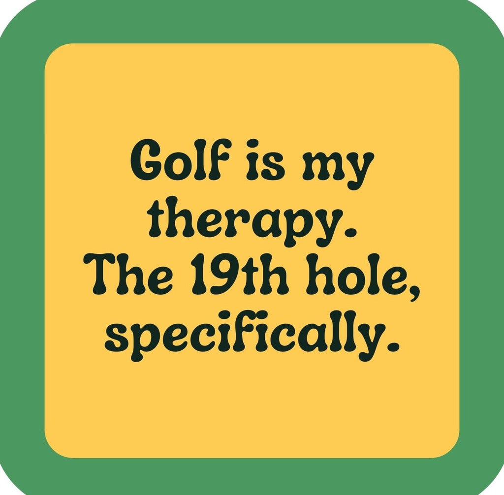 Golf 19th Hole Therapy Premium Drink Coaster Resin With Cork Backing | 2379 | 261823 261823