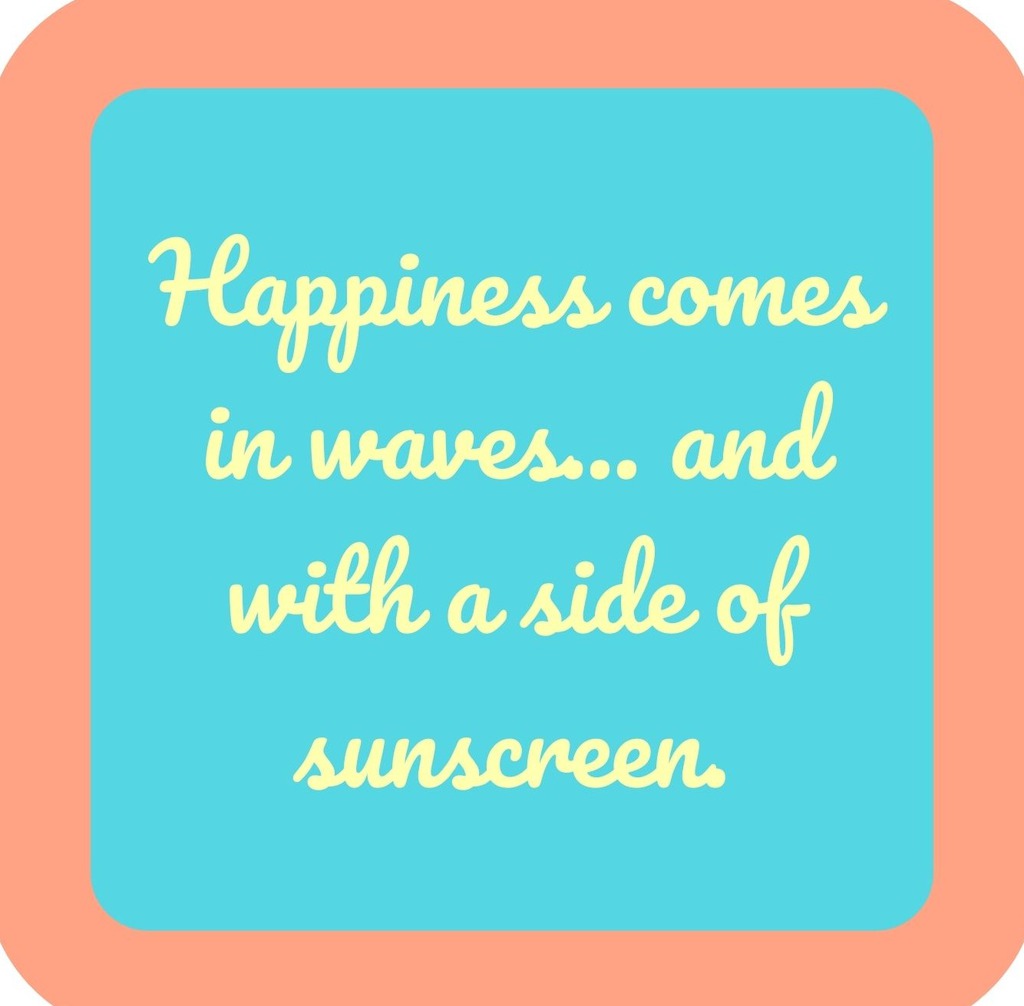 Happiness Comes In Waves Premium Drink Coaster Resin With Cork Backing | 2381 | 261825 261825