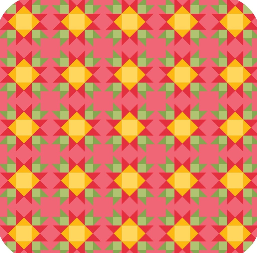 Quilt Pattern Bright Colors V1 Premium Drink Coaster Resin With Cork Backing 261935 74920 261935