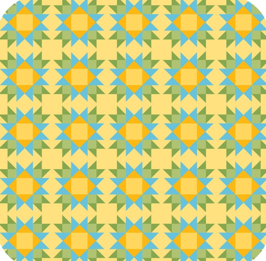 Quilt Pattern Bright Colors V2 Premium Drink Coaster Resin With Cork Backing 261936 74921 261936