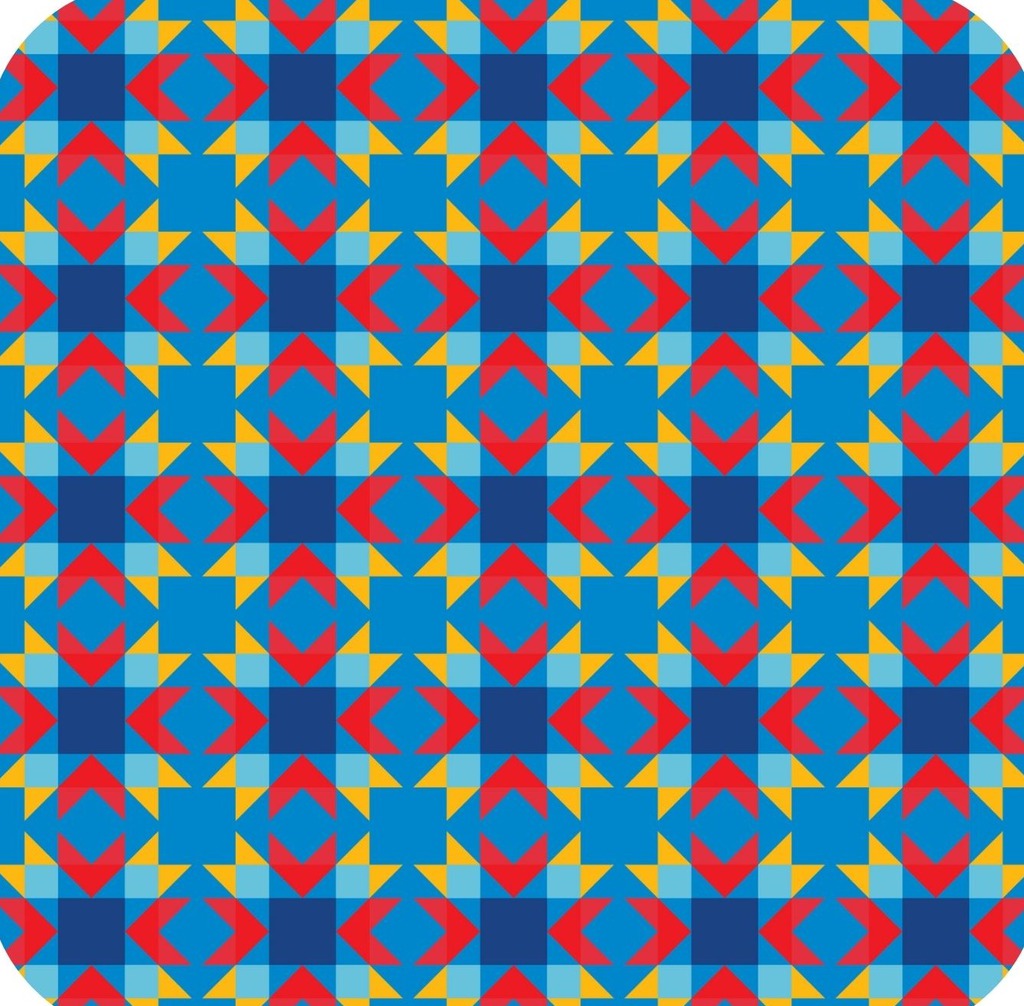 Quilt Pattern Bright Colors V4 Premium Drink Coaster Resin With Cork Backing 261938 74923 261938