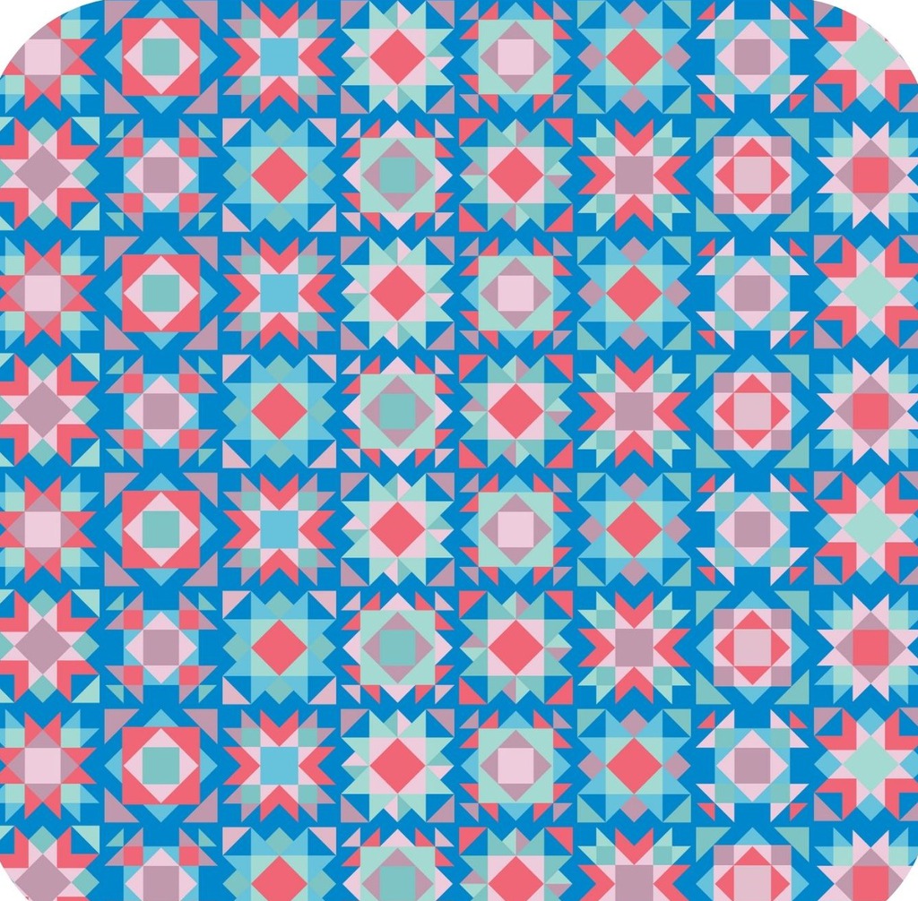 Quilt Pattern Bright Colors V6 Premium Drink Coaster Resin With Cork Backing 261943 74928 261943